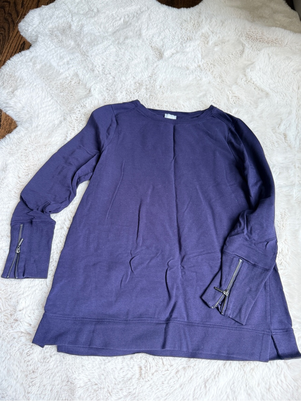 Chico's Deep purple Zip-Cuff Long Sleeve Top